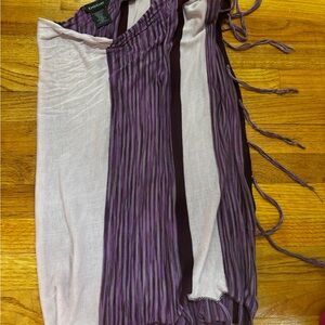 Bebe Purple and Cream Striped Skirt